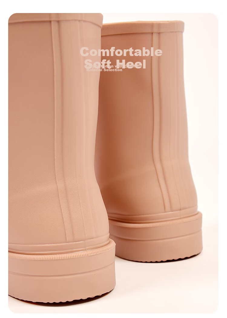 Huili Women's Fashion Rain Boots, Outdoor Waterproof Shoes, Non-Slip Short Boots, Wear-Resistant Rubber Shoes, Water Boots 6023 Khaki Size 40 3