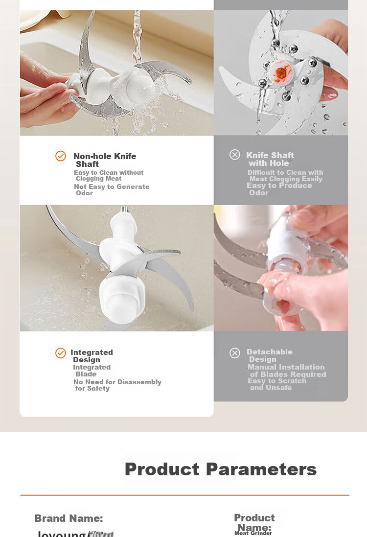 Joyoung Home Meat Grinder 2.2L Electric Multi-Functional Food Processor for Mincing Meat, Making Dumpling Filling And Garlic Paste, Stainless Steel S22-LA356 3