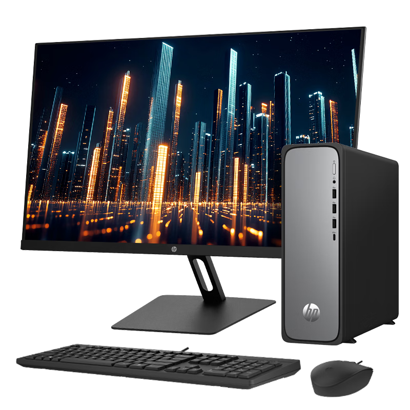HP StarDesk Slim High-Performance Desktop Computer (i5-14400, 16GB DDR5, 512GB SSD) 23.8-inch Eye-Care Large Screen Business Office Learning PC