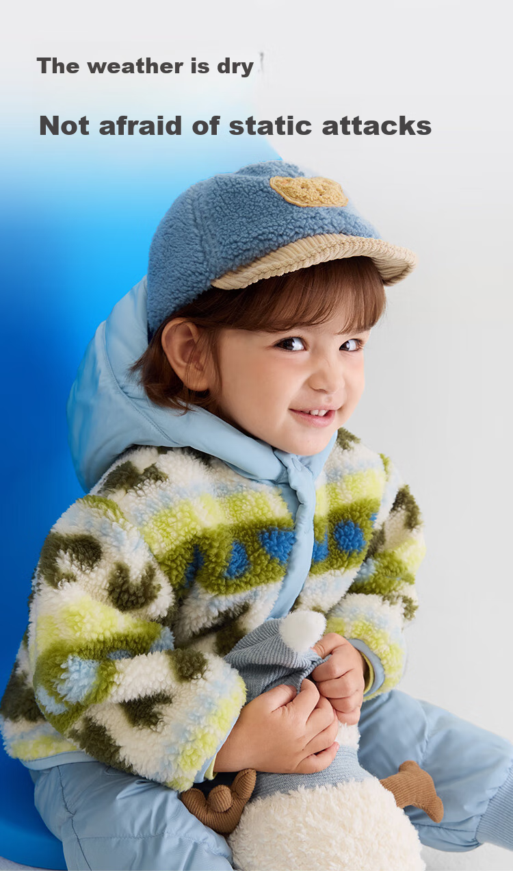 BALABALA Children's Outerwear, Girls' And Boys' Autumn And Winter Fleece Jacket, Anti-Static Warm Clothing, Soft And Cute 1