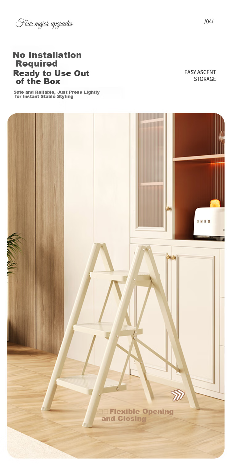 Yilinju Ladder, Household Ladder, Telescopic Ladder, Telescopic A-Frame Ladder, Home Ladder, Folding Ladder, Four Steps 6