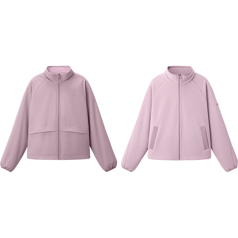 Beneunder Women's Fleece Jacket, Double-Sided Sherpa Fleece, Windproof Outdoor Autumn And Winter New Soft Shell Fleece Pink-Purple L