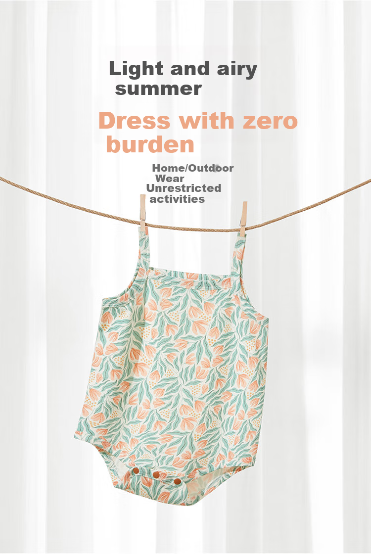 Wismorni Baby Romper, Summer Infant Bodysuit, Sleeveless Onesie, Thin And Breathable 3