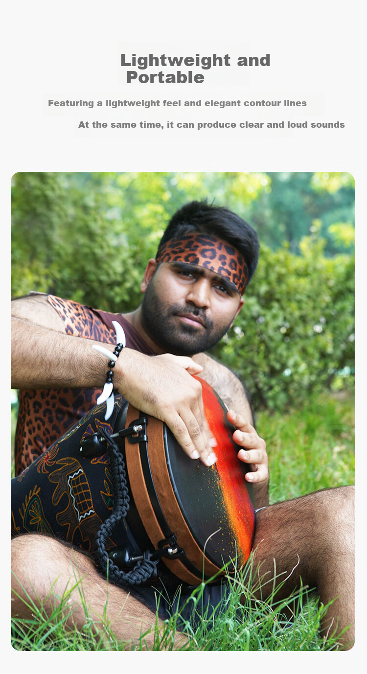 MOSEN 12-Inch Professional African Drum, Carbon Fiber Material Lijiang Hand Drum, Adjustable Tuning Fashion Style, Cosmic Blue 14