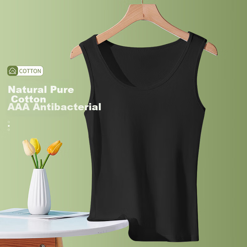 LangSha 100% Pure Cotton Women's Tank Top, Summer Undershirt, Sleeveless Vest, Base Layer, 2026 New Style