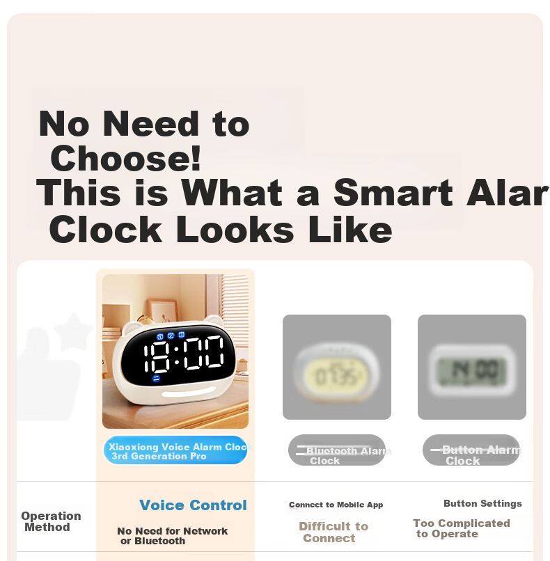 QITE Smart Voice Alarm Clock, 2026 New Model for Students, Wake-Up Device, Electronic Clock, Powerful Alarm for Children, Time Management Tool, Timer, Digital Clock, Birthday Gift 4