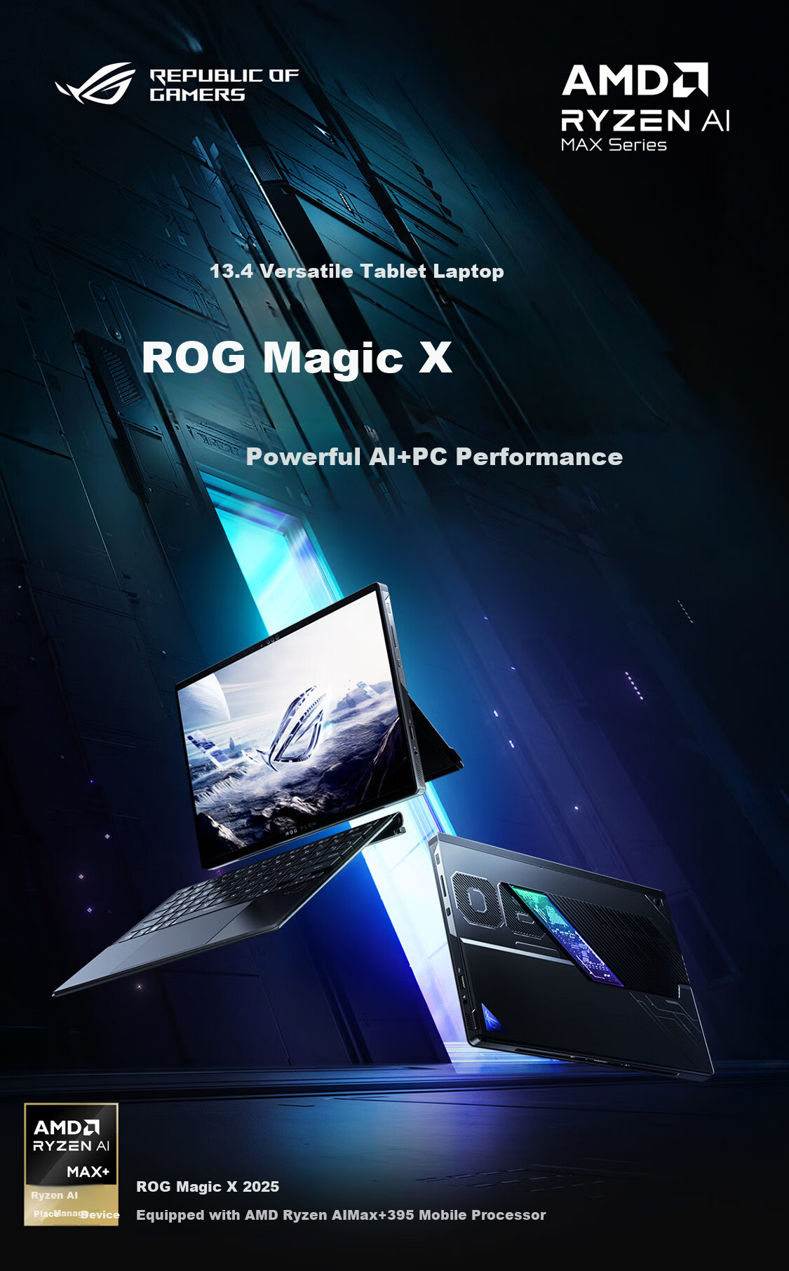 ROG Huan X 2025 Ryzen AI MAX 13.4-Inch Touchscreen Two-In Gaming Laptop (Ryzen AI MAX+ 395, 64GB RAM, 1TB Storage, 2.5K Display, 180Hz Refresh Rate) 1