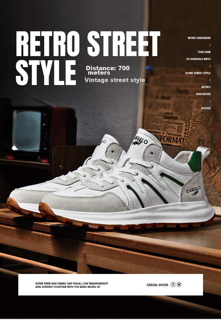 CARTELO Men's Shoes, Spring And Summer Casual Sports Running Hiking Dad Shoes, Travel Sneakers, QH8306, Sand Green, Size 39 44