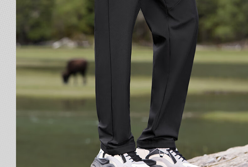 361° Men's Autumn Winter Sports Outdoor Running Water-Repellent Fleece Lined Straight Pants 652544708D-2 20
