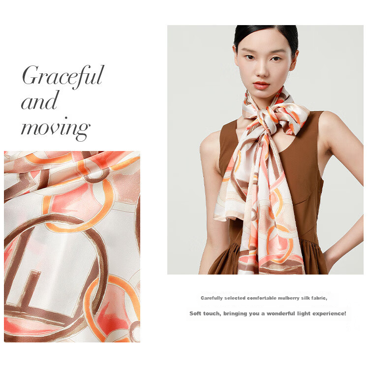 Sijie New 100% Mulberry Silk Scarf, Mother's Style, Silk Printed Long Scarf, High-End Shawl, Outer Wrap, Holiday Gift 8