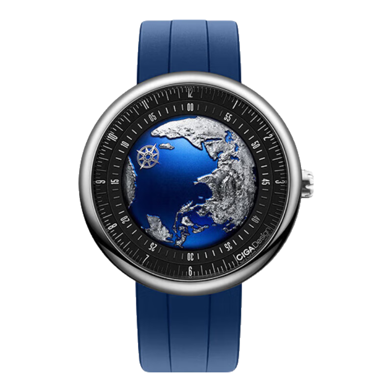 CIGA Design Jia Tansuo Series Artistic Wristwatch Mechanical Watch Blue Planet Earth Watch for Men Father's Day Gift