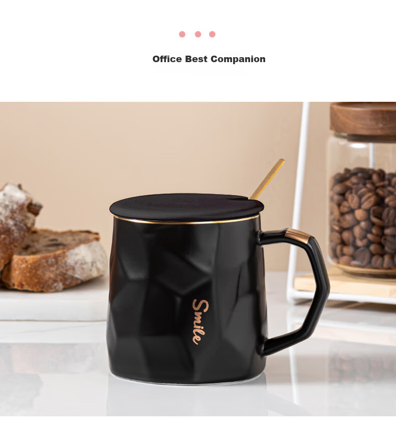 JIWUSENLIN Temperature-Controlled Mug Birthday Gift for Girlfriend Boyfriend Coffee Cup Thermos Cup Coaster Employee Souvenir Insulated Cup Black 6