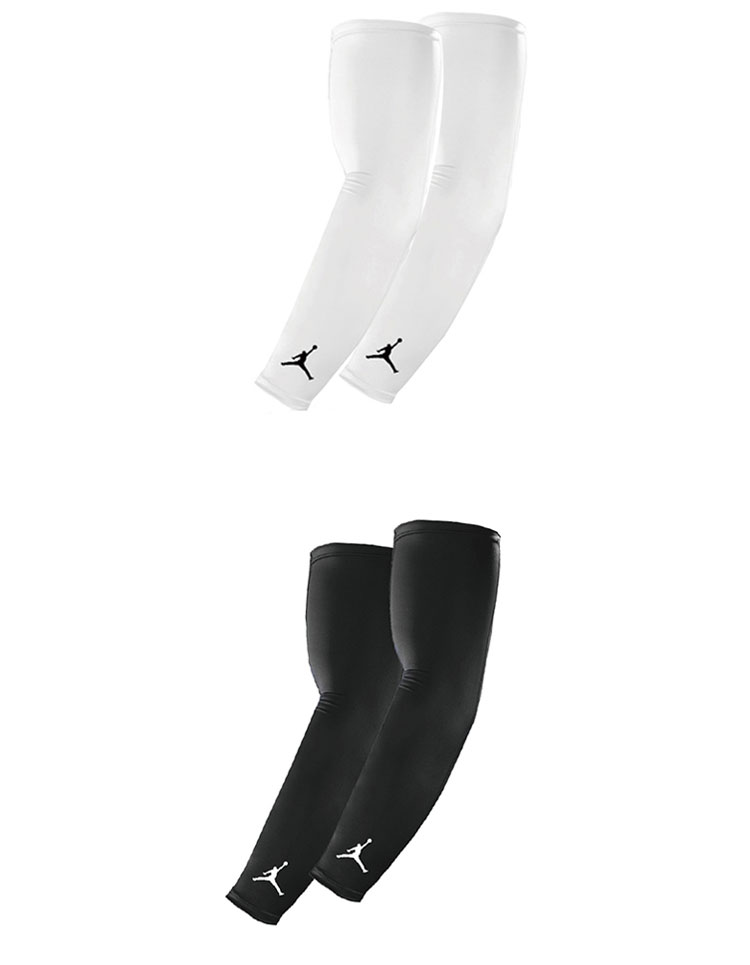 NIKE AJ Arm Sleeves, Sun Protection for Men And Women, Thin Arm Covers, Breathable Cycling Training Running Sleeves, JKS04101 White, 2 Pieces, LX 12