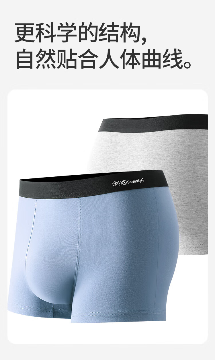 Hengyuanxiang Men's 10A Grade Medical Pure Cotton Antibacterial Crotch Boxer Briefs, Moisture-Wicking Breathable All-Season Underwear for Me 7