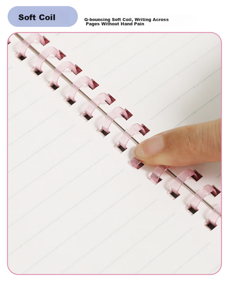 KOKUYO A6/50 Sheets/8mm Dotted Line Soft Spiral Notebook, Comfortable for Students' Notes, Soft Cover for Office And Memo Writing, Pink Blue, 1 Pack WCN-CSR4520 2