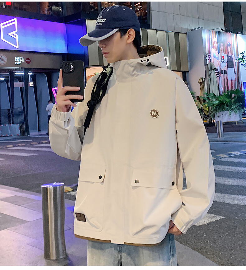 SWAMP AREA Men's Spring Autumn Windproof Waterproof Workwear Jacket Trendy Versatile SWC686 Military Green M 6