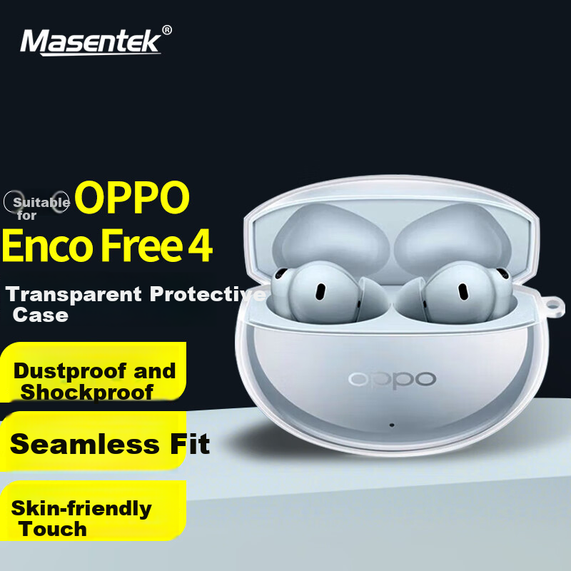 Защитный чехол Masentek для наушников OPPO Enco Free 4, совместим с OPPO Air 3/Air 4i/X2/4pro/R4/New Edition, мягкий ТПУ, противоударный