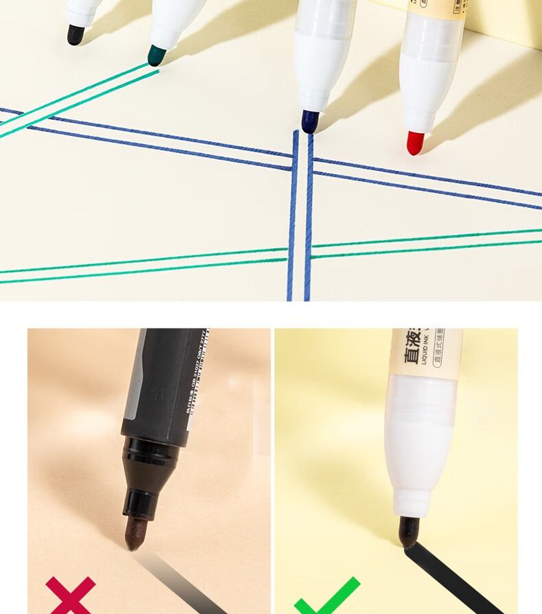 Deli Large Capacity Smooth Writing Liquid Whiteboard Marker Set Office Stationery Meeting Teaching Thick Barrel Color Marker Pen 4 Colors SK232 9