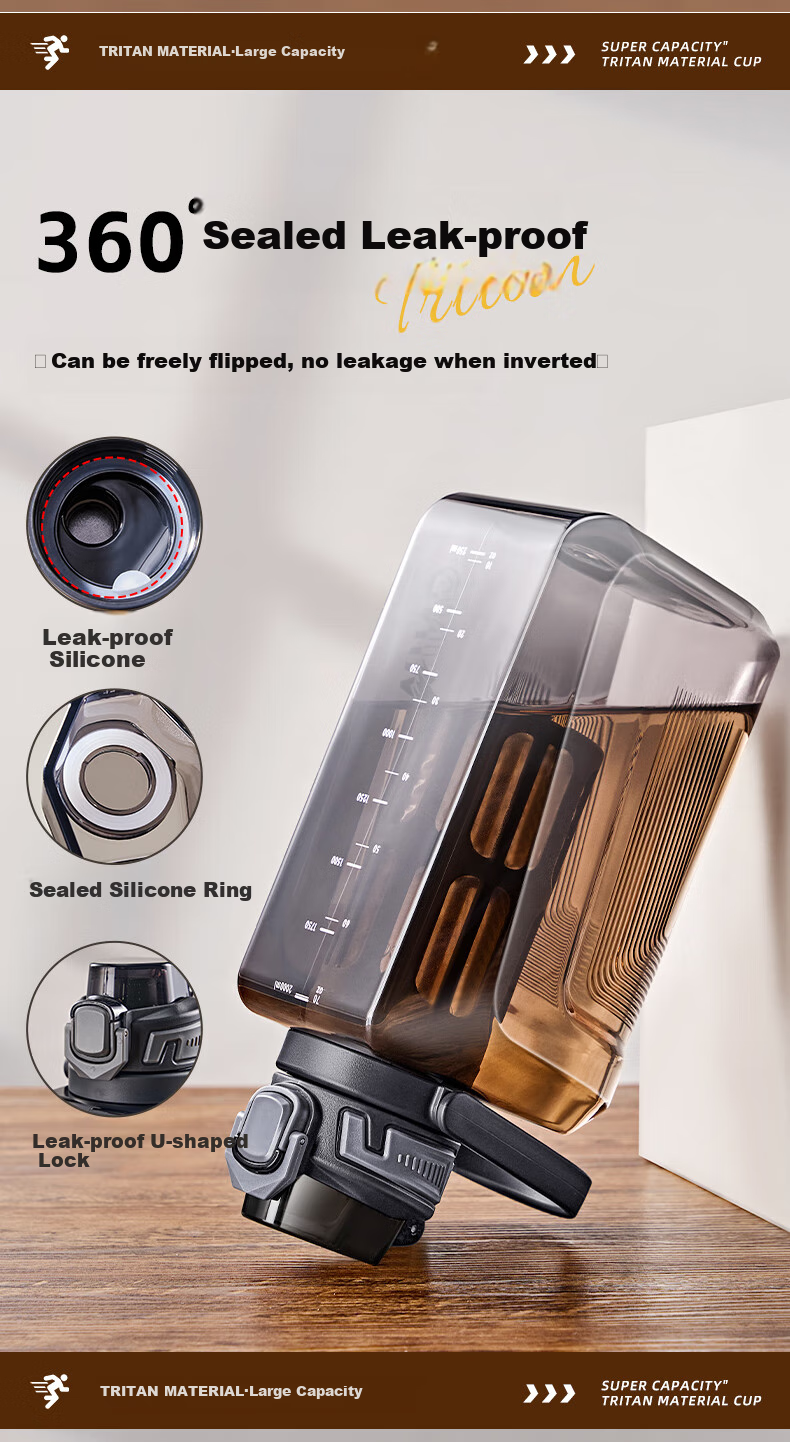 CICA Tea Infuser Mug for Men, Large Capacity Water Bottle, Tritan Tondun Bucket, Outdoor Sports Military Training Water Cup 6
