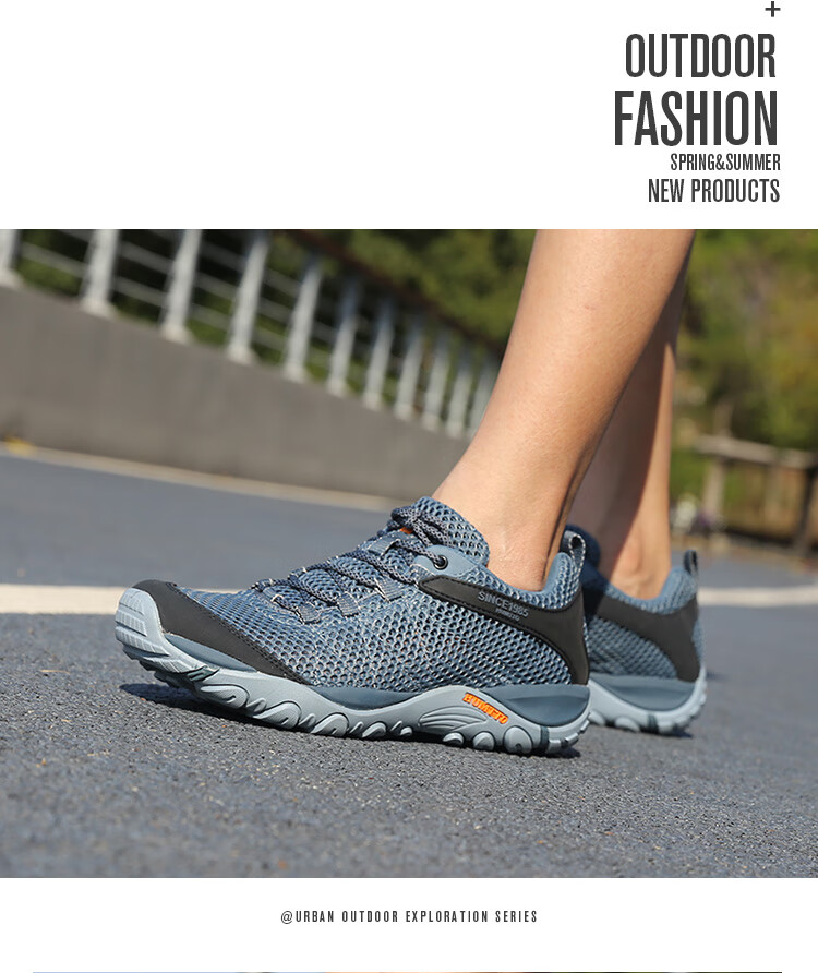 HUMTTO Breathable Mesh Hiking Shoes, Comfortable Shock-Absorbing Outdoor Casual Men's Shoes, Lightweight Non-Slip Mountaineering Shoes, Black, Size 41 3