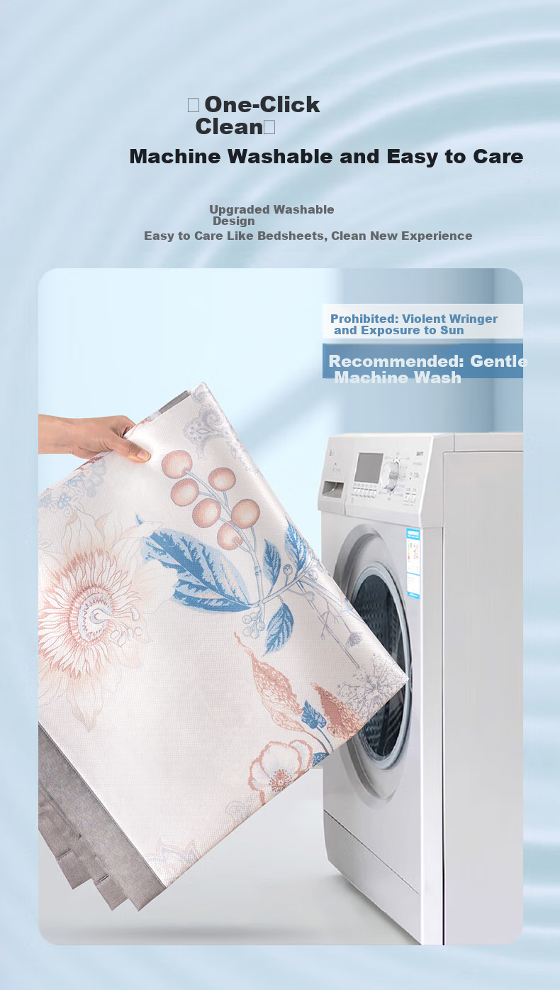 FUANNA Summer Ice Silk Mat, Washable Chinese-Style Printed Cooling Air Conditioning Mat, Elastic Style Double Size Three-Piece Set, 1.8*2 Meters 5