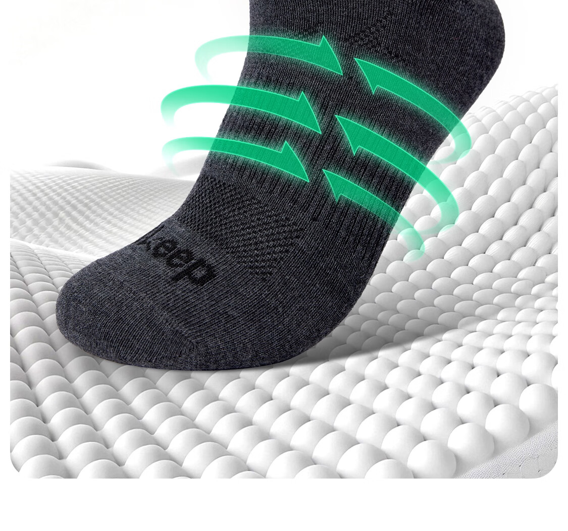 Keep Sports Casual Antibacterial Odor-Resistant Socks for Women and Men Summer White+White+Gray L 3 Pairs Pack 9