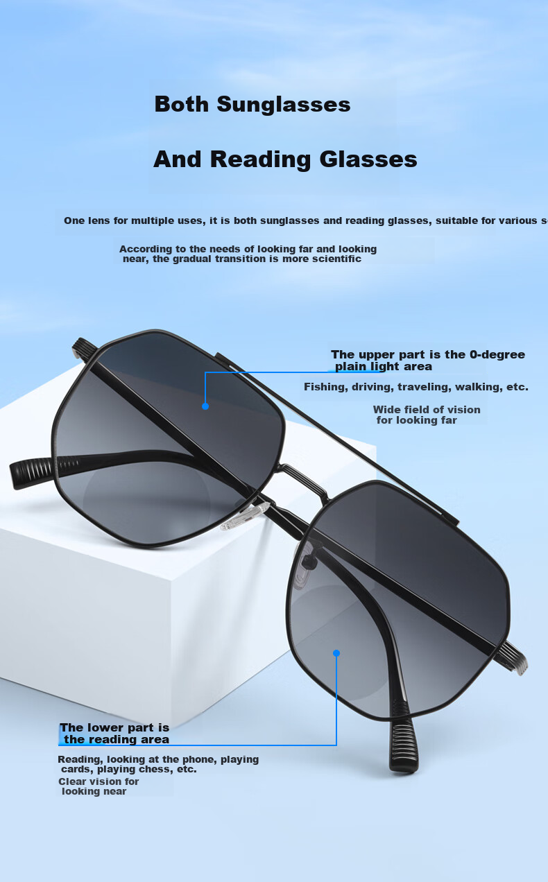 Mr.PuTian Reading Glasses for Men, Bifocal Driving Sunglasses, UV Protection 400 7
