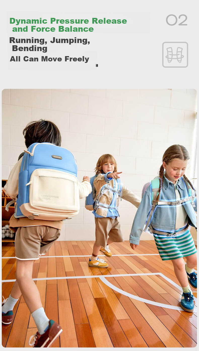 Kocotree Children's Backpack, Lightweight And Ergonomic, for Grades 3-6, Contrasting Colors, Suitable for Boys And Girls, Distant Mountain Purple, Size L 13