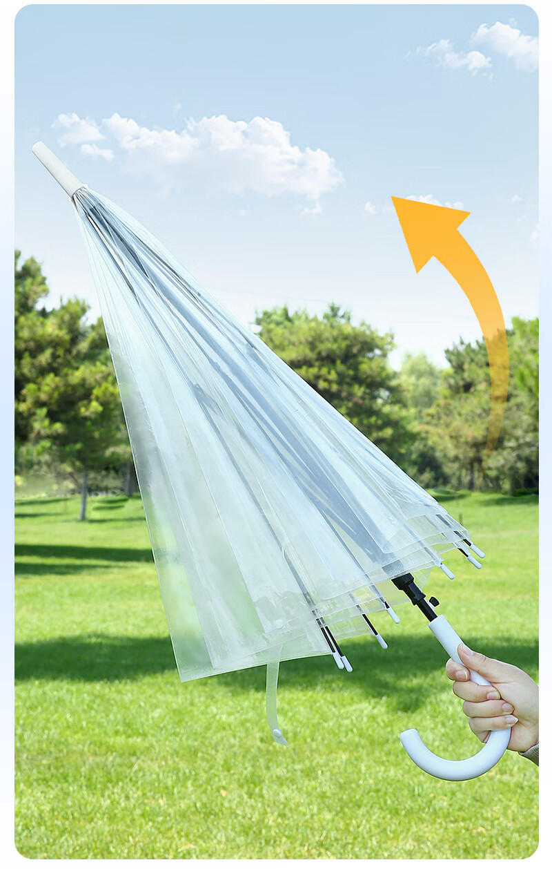 YUHANG Long-Handle Automatic Umbrella, Sold by JD, Transparent Umbrella 10