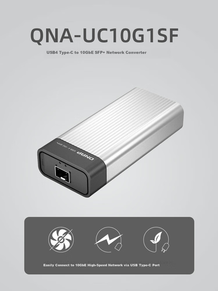QNAP QNA-UC10G1SF USB 4 Type-C to 10GbE SFP+ Network Adapter Thunderbolt™ 3/4 Port 1