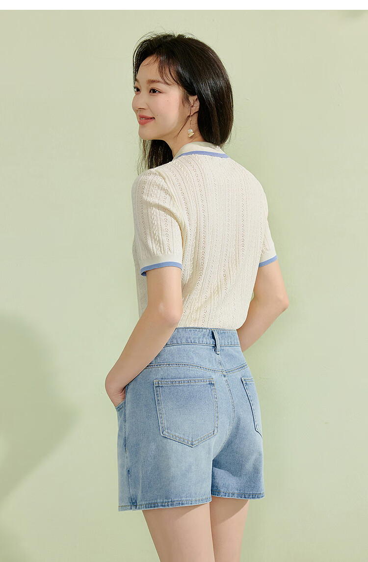 Inman French Style Hollow Out Thin Knitwear 2026 Summer New Women's 3D Flower Short Sleeve Top Cream White L 11