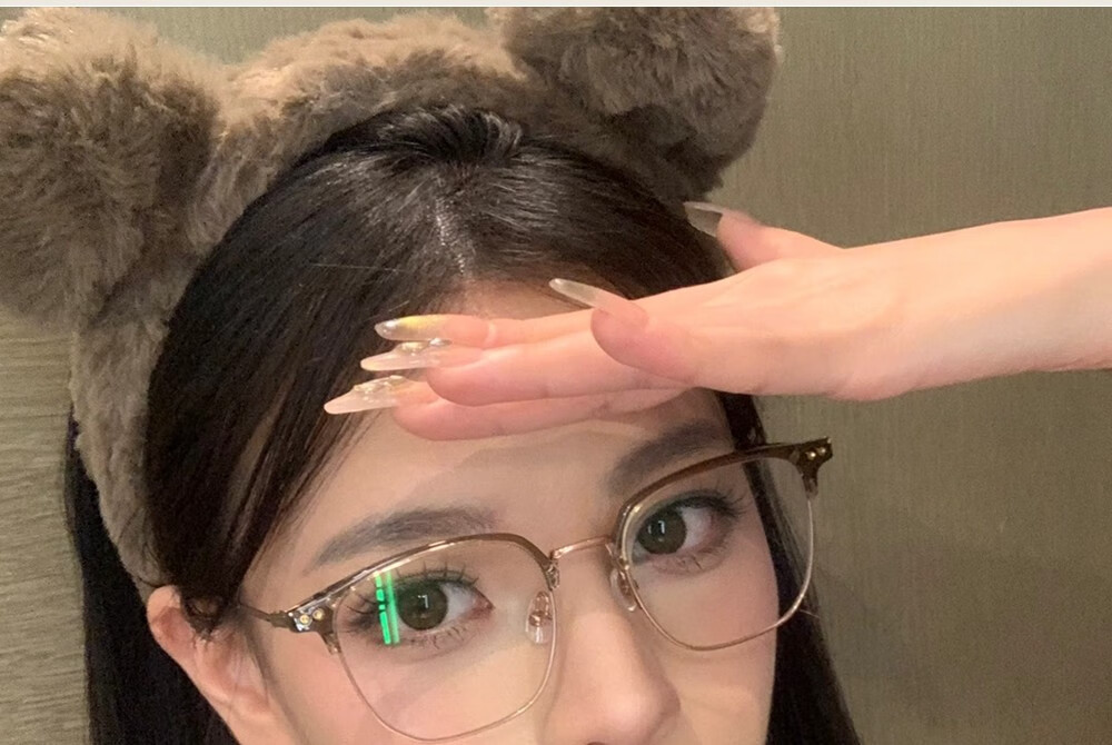 Cuntiandaofu Blue Light Blocking Glasses, Semi-Rimless Glasses, Ultra-Light Large Frame Glasses to Make Face Look Smaller, Plain Non-Prescription Glasses, Brightening Olive Gree 2