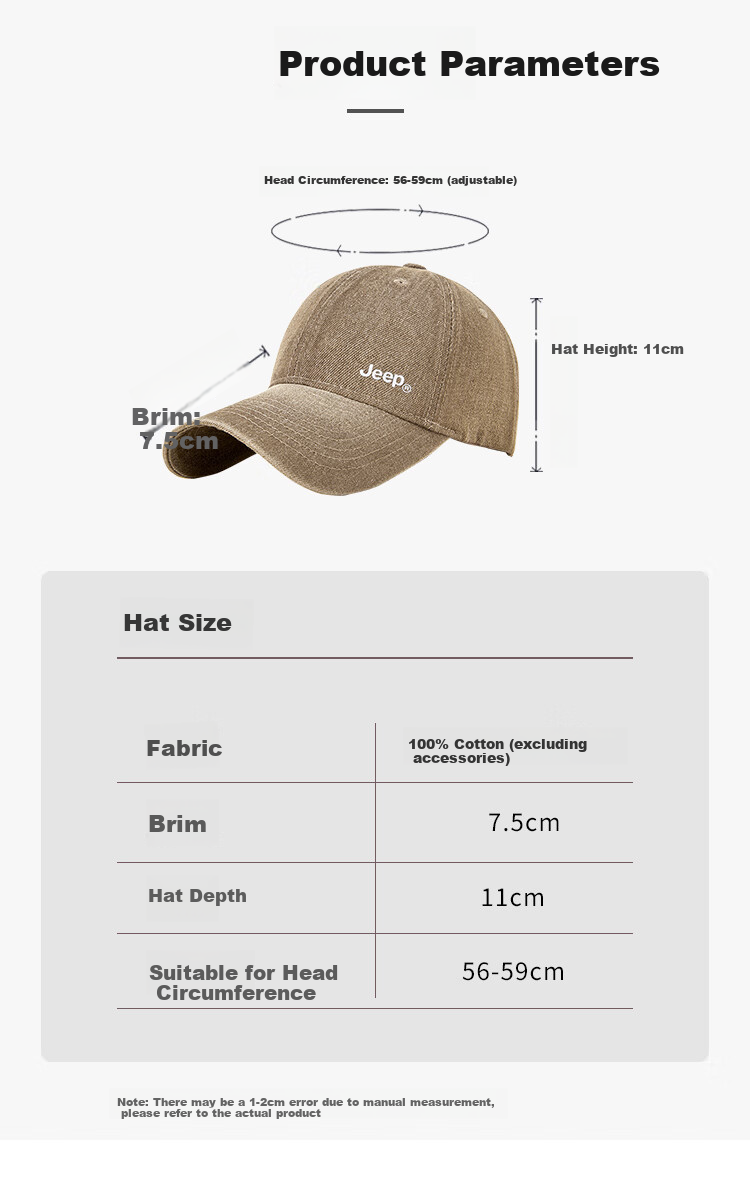 JEEP Baseball Cap for Men, All-Season Pure Cotton Visor Hat, Sun Protection Hat, Retro Sunhat for Men And Women, Purple 3