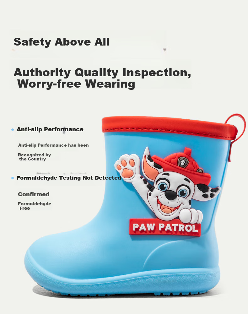 Zhubaba Children's Rain Boots, Non-Slip Waterproof Wear-Resistant for Boys And Girls, 3D Cartoon Paw Patrol Style, Pink, Size 19 1
