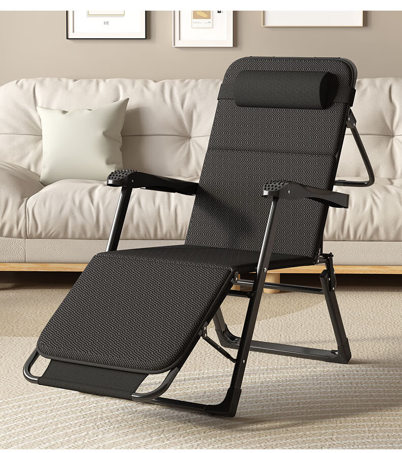 DSRAWMYT Folding Bed Recliner Office Nap Rest Bed Care Military Cot with Breathable Cotton Pad Dual-Use Chair Single Bed 7