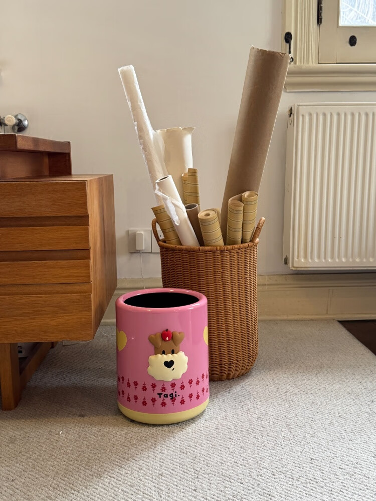 Tagi "Popcorn" Polka Dot Flower Storage Tube, Large Capacity Double-Layer Storage Basket, Holiday Gift - Paintbrush Polka Dots 11