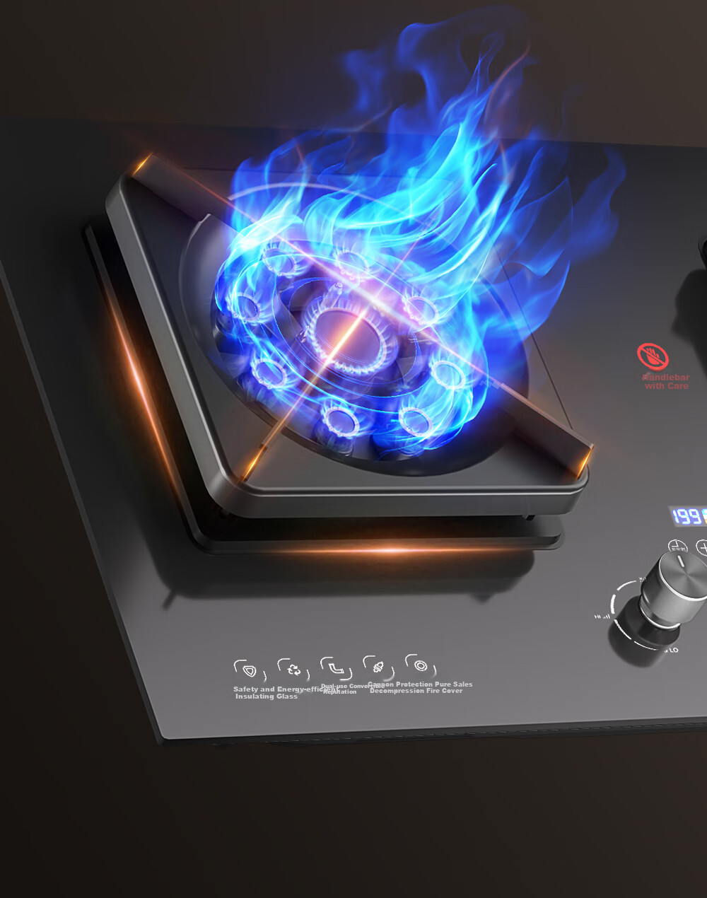 Royalstar Gas Stove, Dual Burner for Home Use, 5.0kW High Heat Output, Built-In And Countertop Dual-Use, Independent Timer on Both Sides, JZY-B51 21