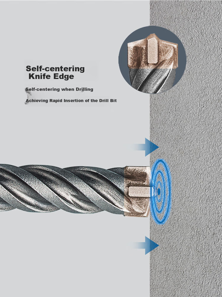 BOSCH Electric Hammer Drill Bit, Four-Hole 5 Series Round Shank, Two-Hole Two-Groove Concrete Masonry Drill Bit, 8x100x160mm, 1 Piece 6