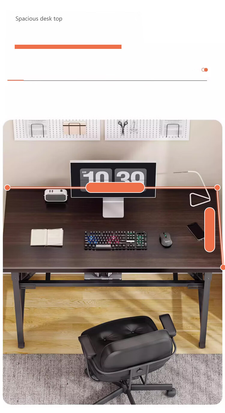 Huakaizhixing Folding Table, Computer Desk, Desktop Study Desk, Writing Desk, Dining Table, Long Table BGZ718 Single Layer 1 Meter 5