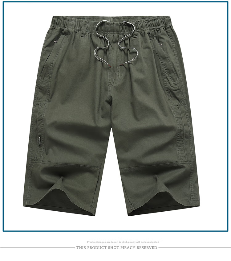 RED DRAGONFLY Men's Summer Pure Cotton Workwear Comfortable and Breathable Seven-Point Sports Shorts Black 4XL 11