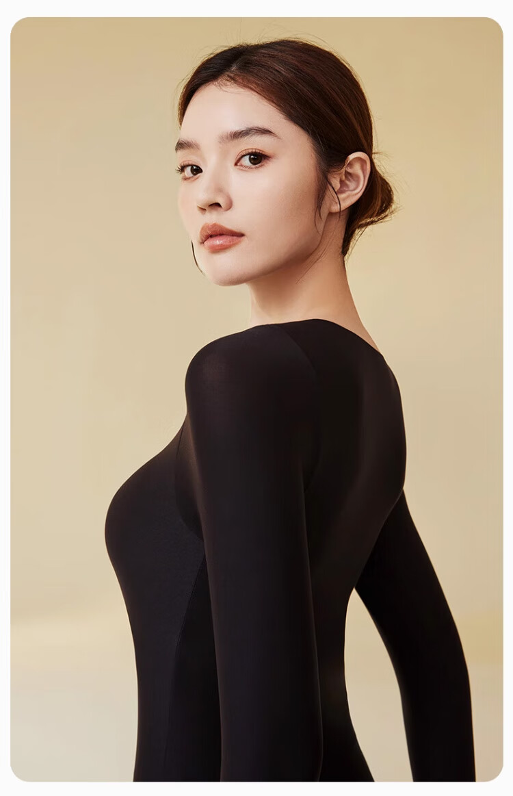 Langsha Women's Thermal Underwear Autumn Winter 10A Antibacterial Skin Care Base Layer with Chest Pad Light Skin L 17