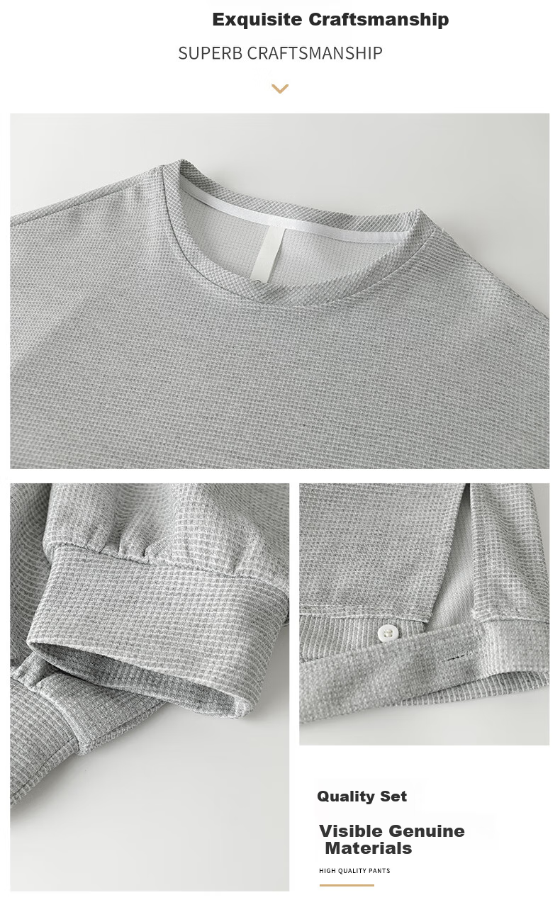 :CHOCOOLATE IT Casual Hoodie Set Men's Two-Piece Trendy Loose Top and Sweatpants Full Outfit Gray 5XL 4