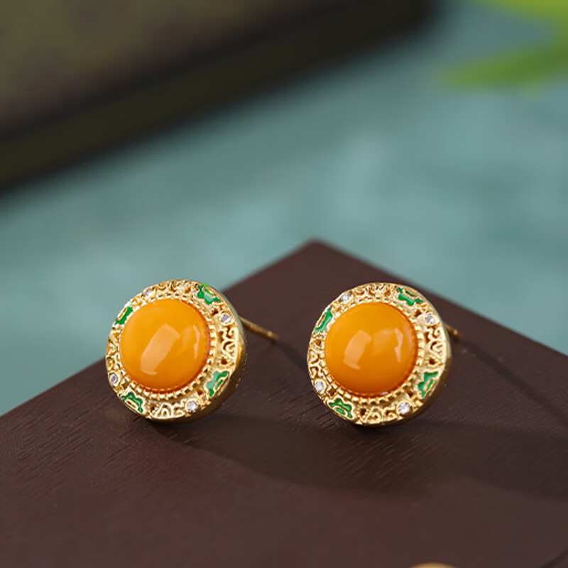 Серьги из серебра с эмалью