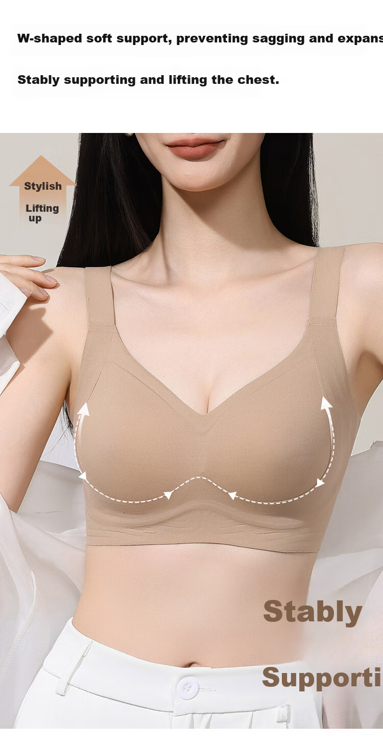 GRACEWELL 26 New Smooth Seamless Jelly Strap Lift Latex Bra for Women, Push-Up, Anti-Sagging, Side Support Brassiere 4