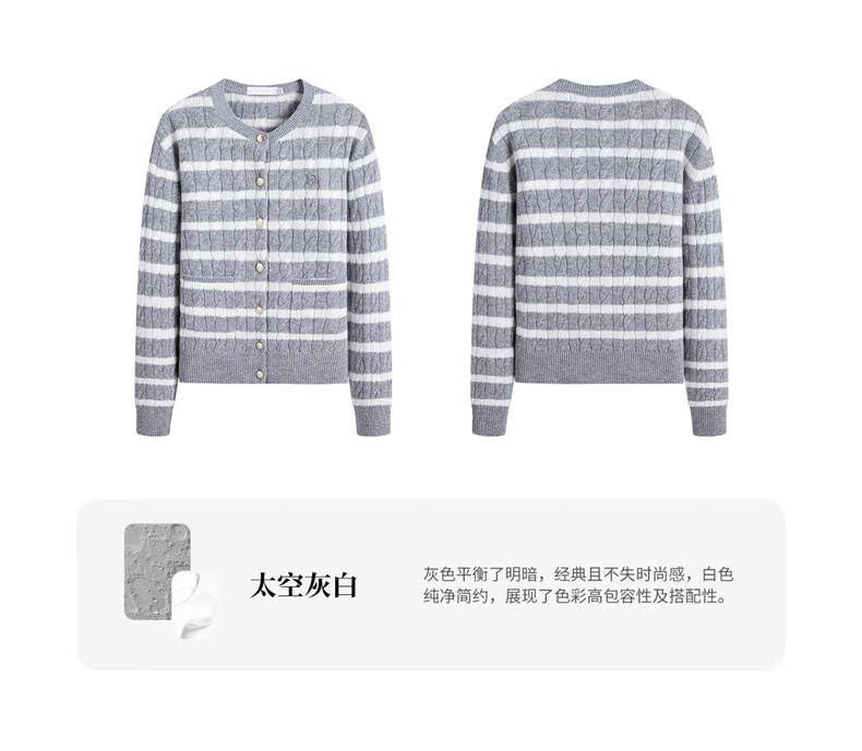 Navikail [Celebrity Style] Italy Small Sailboat Women's 25 New Full Wool Knit Cardigan Jacket 2334095501 7