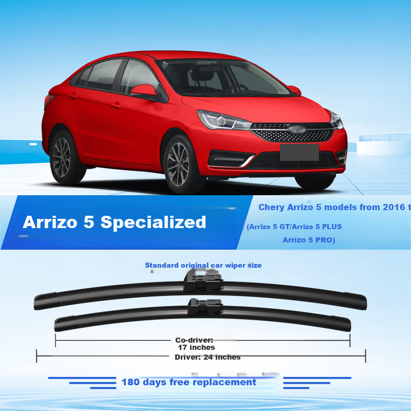 Дворники Aoye для Chery Arrizo 5 (2016-2025), бескаркасные, оригинальный размер, 1 пара, 24+17 дюймов