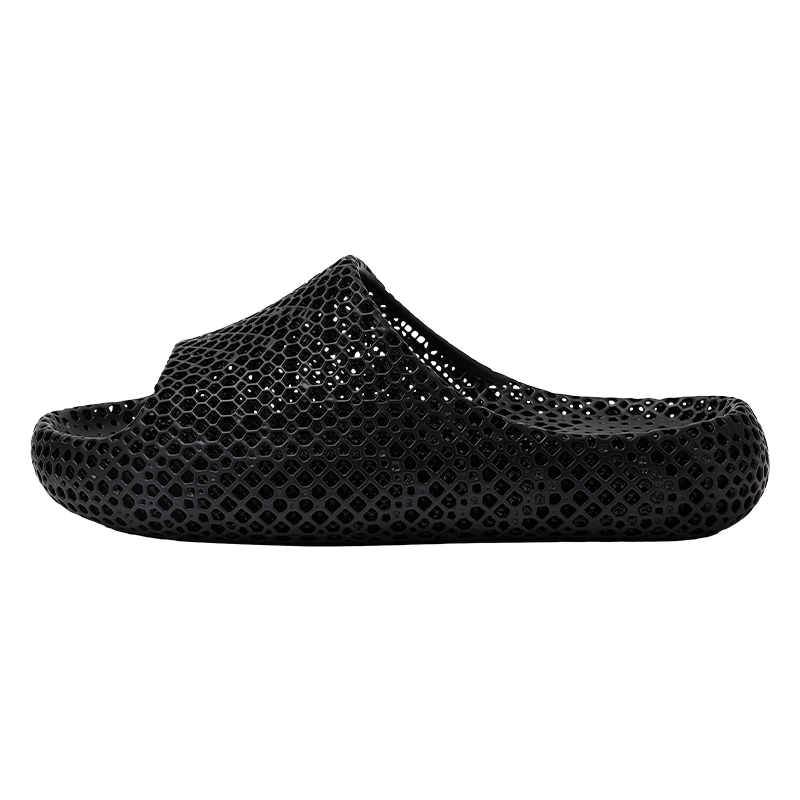 JD Original [3D Printed Slippers] Non-Slip Summer Outdoor Breathable Soft Elastic Sports Sandals, Quantum Dark Black, Size 43