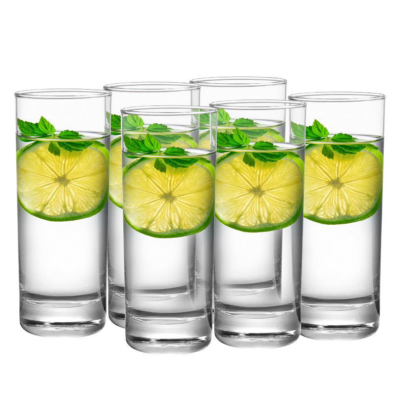 Ocean Imported Glass Cups, Water Cups, Tea Cups, Breakfast Cups, Household Beverage Cups, 320ml, Set of 6