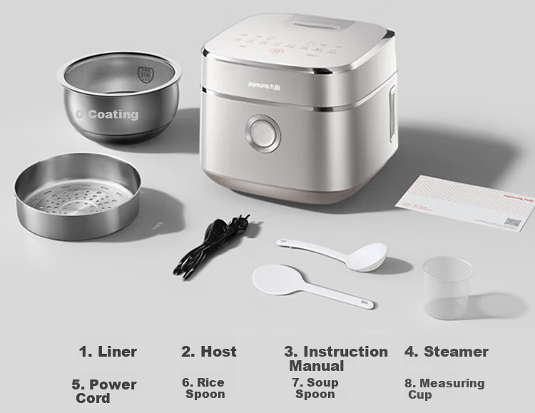 Joyoung Space Series Home Use 2024 Model, 0 Coating 4L Uncoated Rice Cooker, 316L Stainless Steel Inner Pot, Electric Rice Cooker 40N1U 4