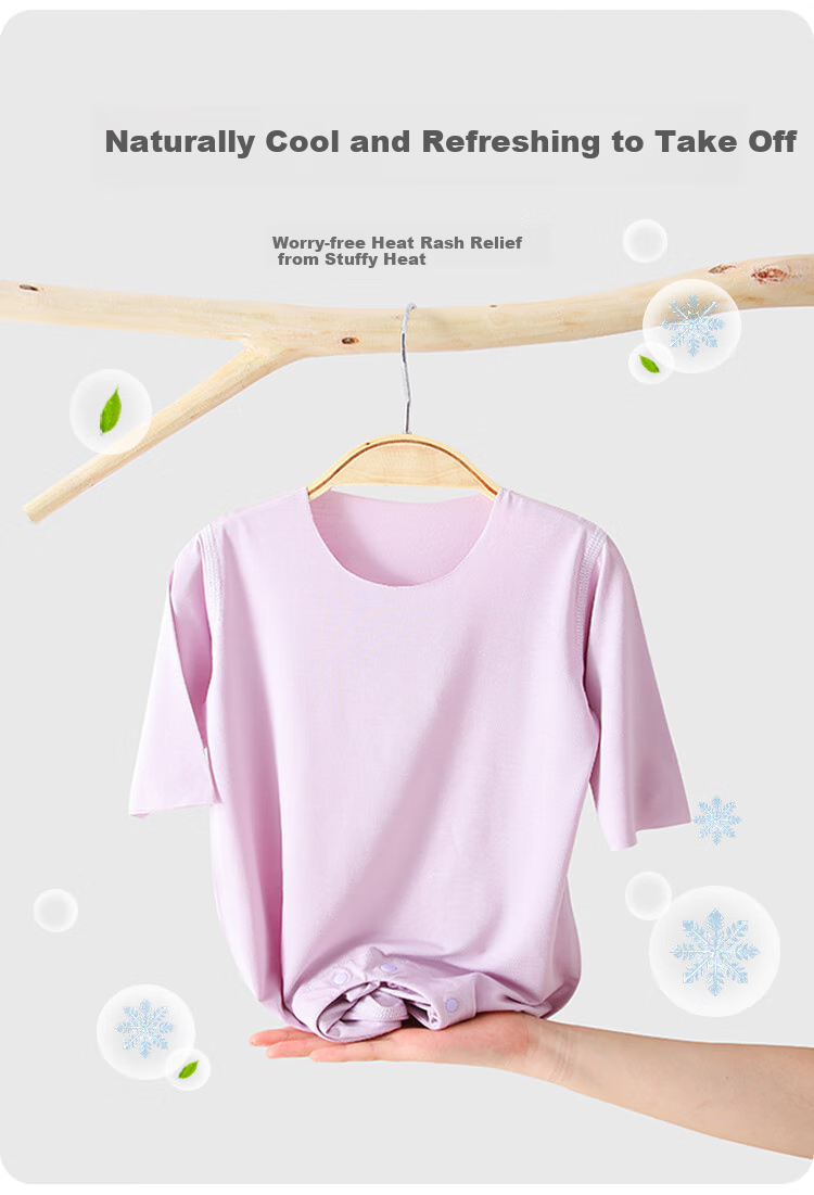 Qiaojiaoya Baby Clothes, Summer Thin Style, Newborn Onesie, Full Moon And Hundred Days Celebration, Infant Pajamas, Lyocell, Purple, 59cm 4